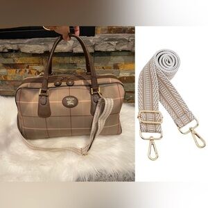 Vintage Burberrys Nova Check Travel Boston Bag